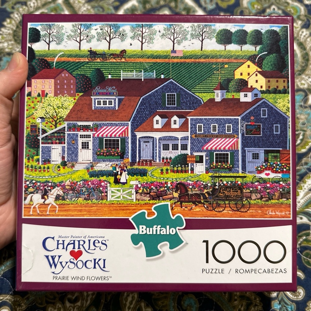 Buffalo Charles Wysocki PRAIRIE WIND FLOWERS 1000 Pc Jigsaw Puzzle COMPLETE